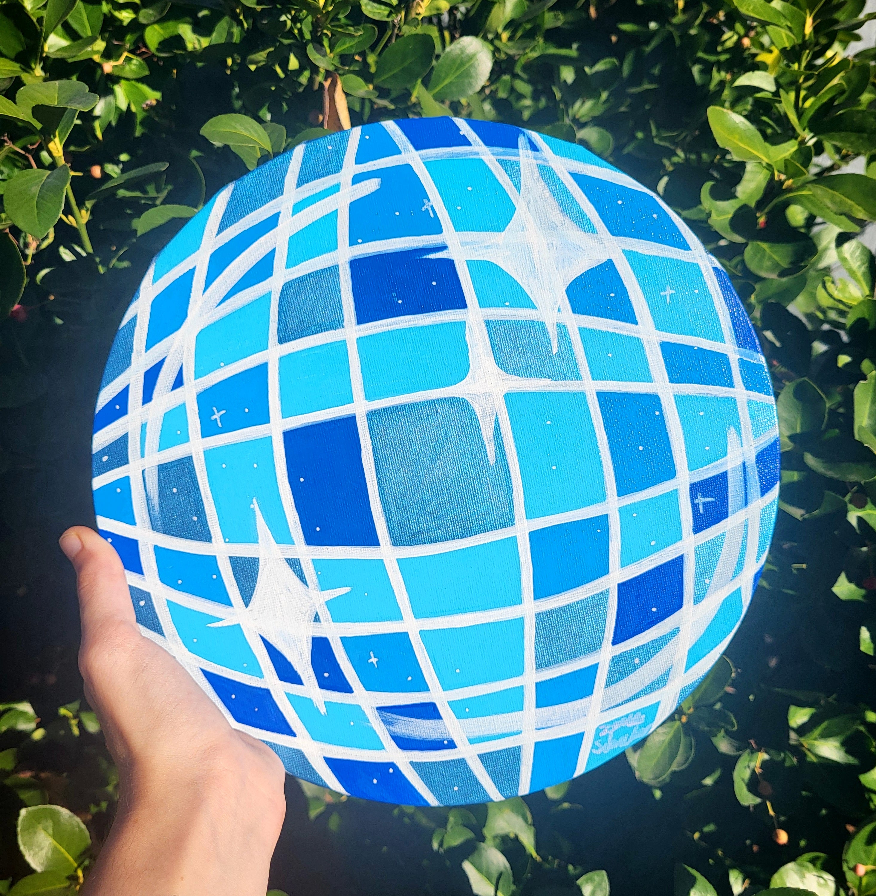 Blue Disco Ball Painting