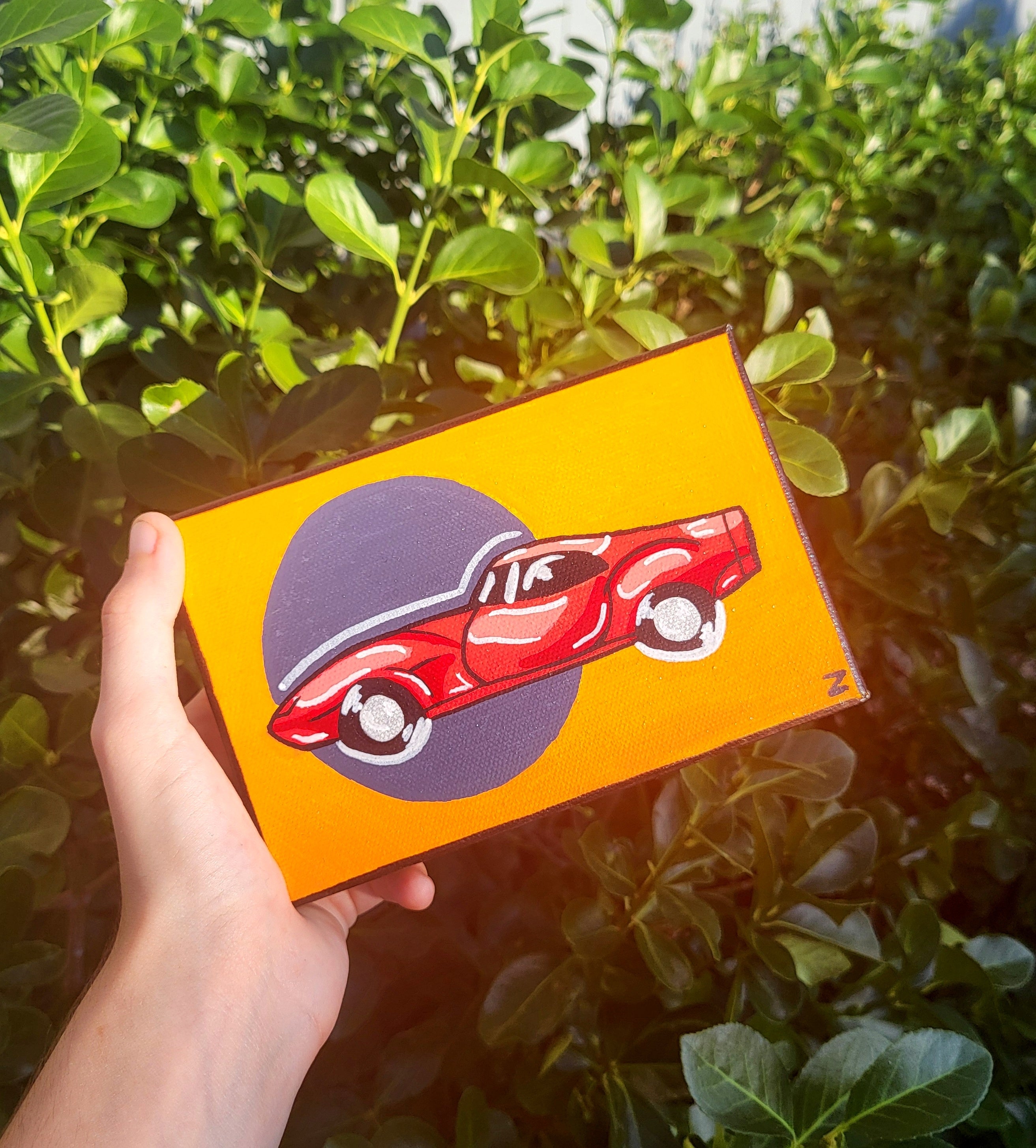 Red Corvette Painting