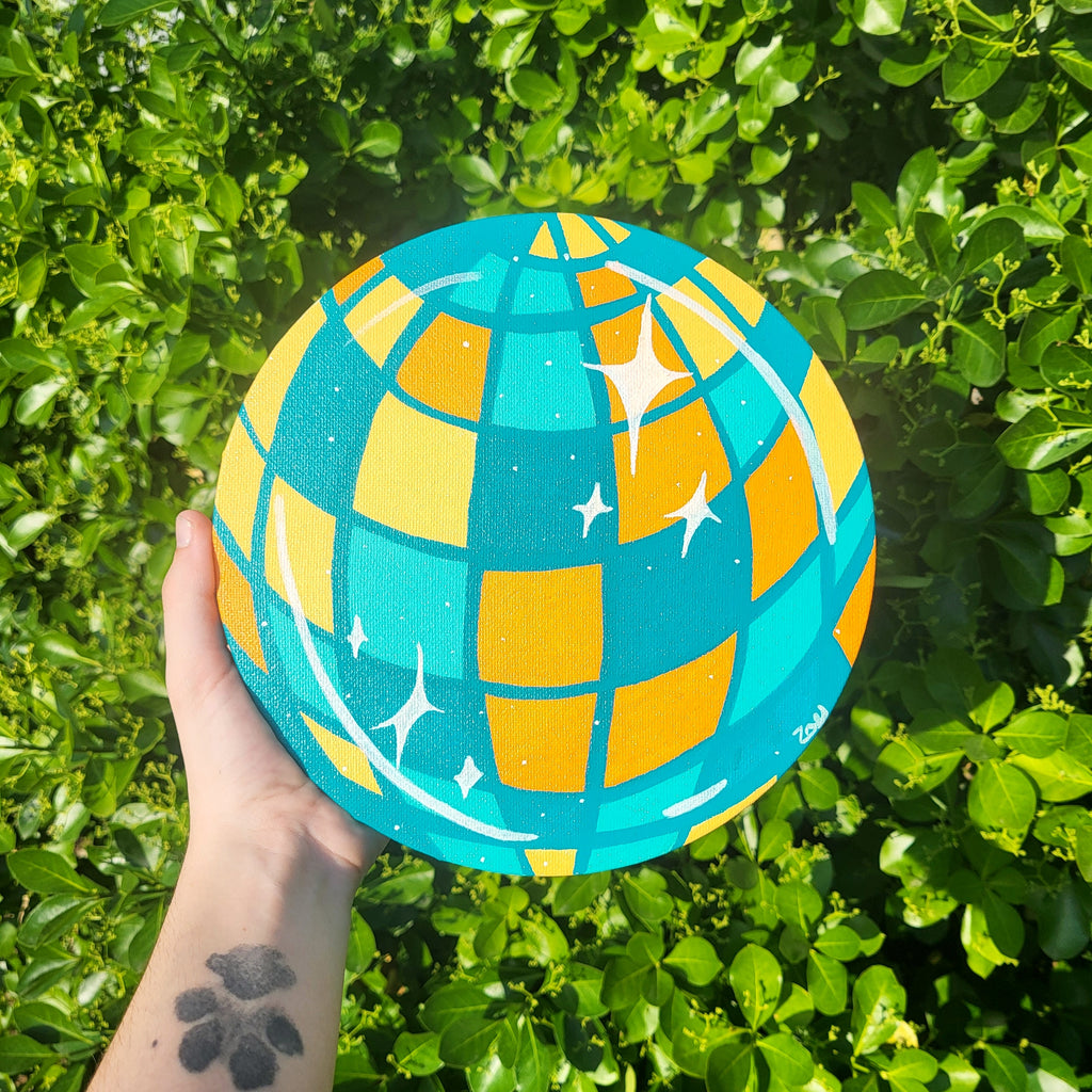 "Tropical Disco" Ball Painting