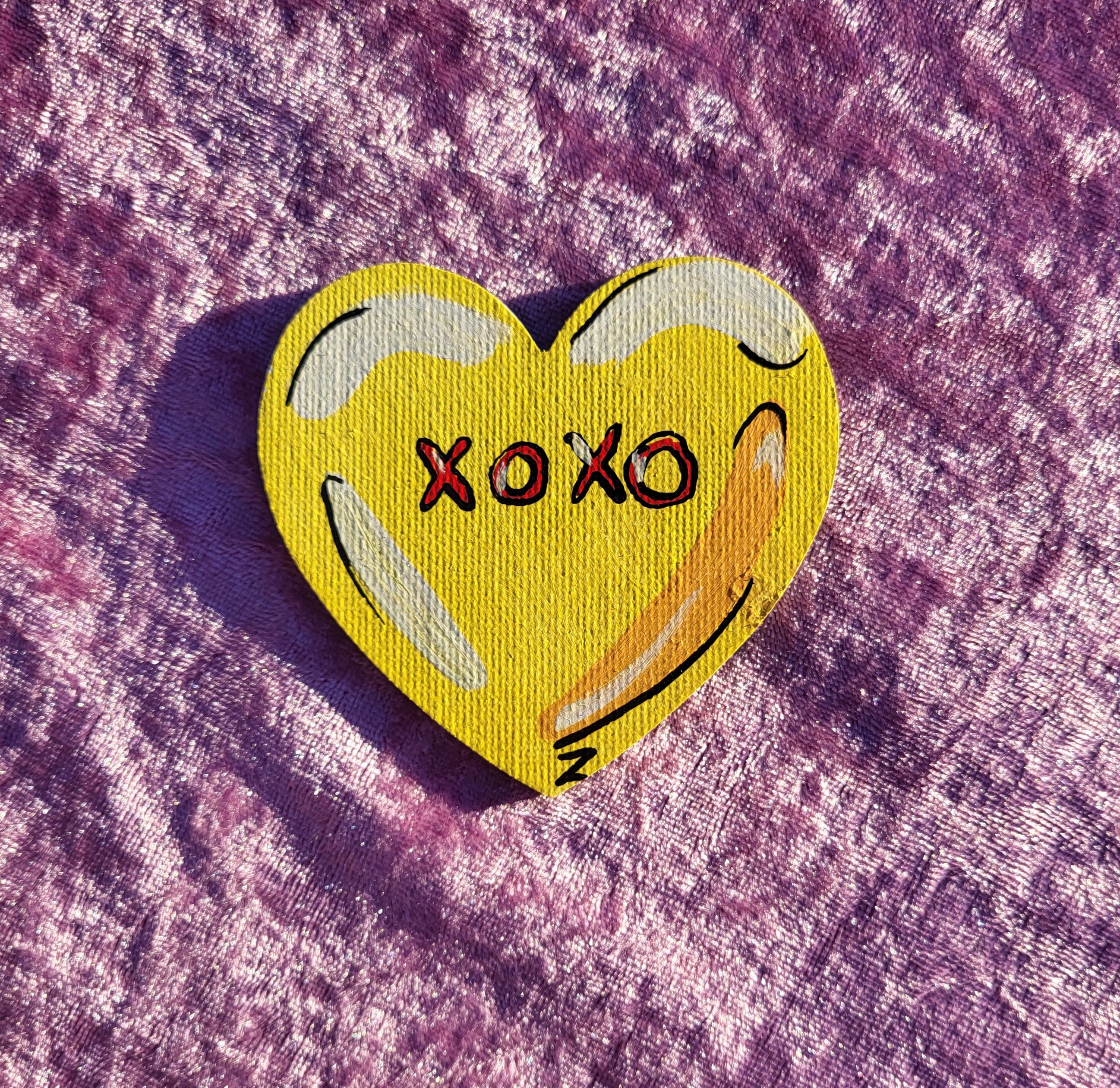 Yellow Candy Heart Magnet