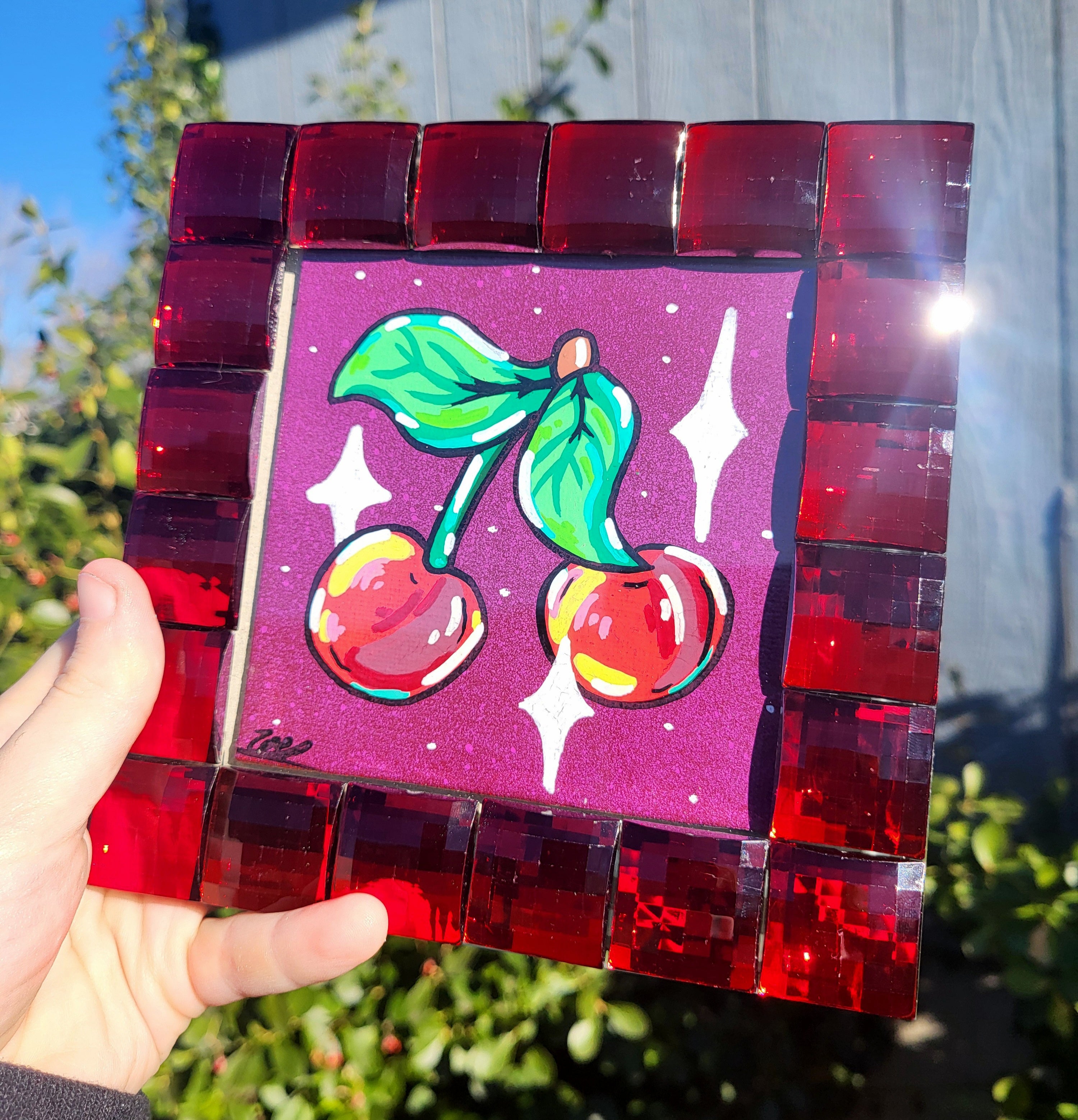 "Da Cherries" Framed Canvas